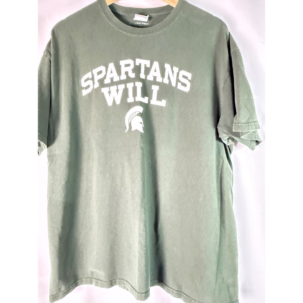 MSU Spartans Football T Shirt 2012 Schedule Green‎ Mens Size XL Michigan State